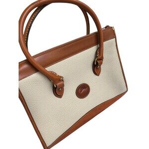 Dooney & Bourke Classic AWL Cream Tan Leather Tote Bag Purse